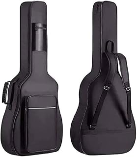 UNIQUE GALLERY Acoustic Guitar Bag for All Size Guitars Heavy Nylon Material Fabric Padded Guitar Bag (Black)