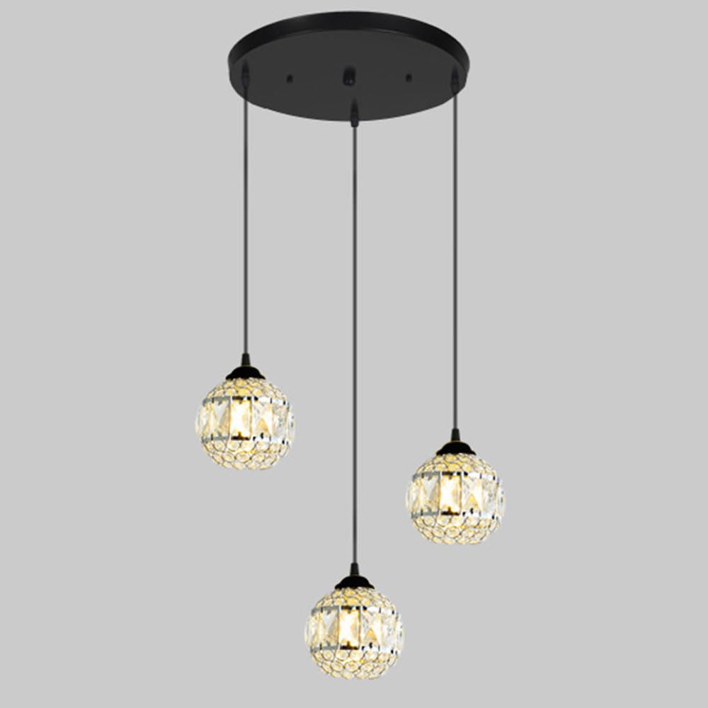 Luz Colgante de 3 Luces para Isla de Cocina Cafetería y Comedor Moderno Altura Ajustable
