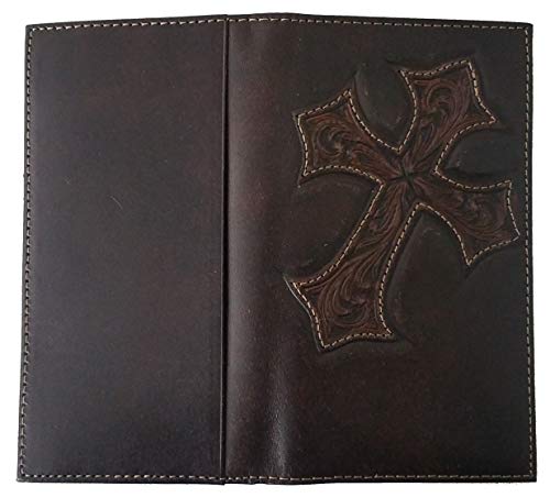 Custom Masonic Square and Compasses Nocona Cross Long Chocolate Wallet4