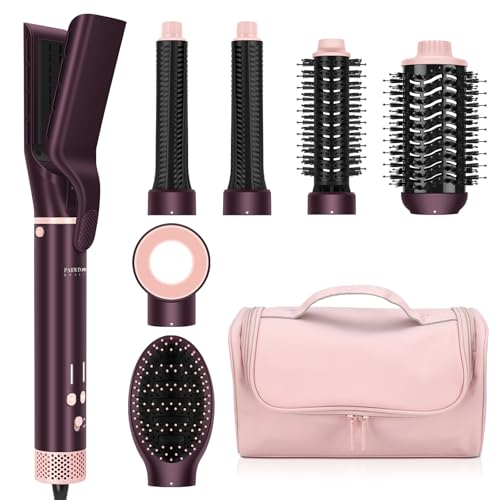 7 in 1 Air Styler, PARWIN PRO BEAUTY MaxAIR 2.0 multistyler Set, doppia tensione automatica, ferro arricciacapelli, piastra lisciante, 110,000 RPM asciugacapelli, spazzola volumica, Jasper Plum