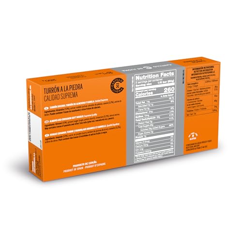 Castillo de Jijona Stone-Nougat, 250 g, traditionelle Handarbeit, glutenfrei, hohe Qualität, 18 Monate Lebensdauer, hergestellt in Spanien (Jijona)