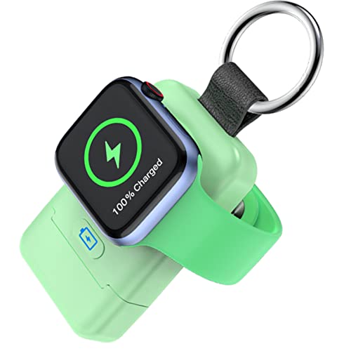 Portable Wireless Charger for Apple Watch,HUOTO iWatch Charger 1400mAh Smart Keychain Power Bank,Portable Magnetic iWatch Charger for Apple Watch Series 9/8/7/6/SE/5/4/3/2/1/UItra/UItra 2