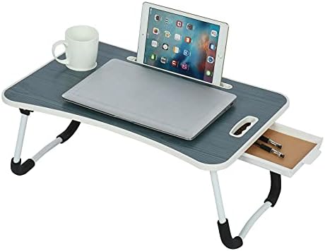 Foldable Portable Multifunctional Lazy Laptop Table Laptop Bed Desk Work Desk Computer Desk for Couch,Bed, Working, Writing 3 Shelf Ladder Desk (Black, One Size)