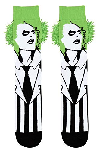 Hyp Beetlejuice with Embellished Hair Cosplay Mens Crew Socks