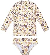 ALAZA Kids Rash Guard Girls Toddler Swim Shirts Short Sleeve Flower Green Leave UPF 50+ 3T - Product Details
