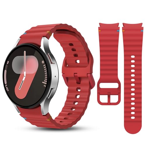 Pulseira sem lacunas compatível com Samsung Galaxy Watch 7/6/5/4/FE, Watch 5 Pro, Galaxy Watch 6 4 Classic, pulseira de substituição de smartwatch de silicone macio para homens e mulheres