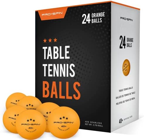 PRO SPIN Ping Pong Balls - Orange 3-Star 40+ Table Tennis Balls (Pack of 24) | High-Performance ABS Training Balls | Ultimate Durability for Indoor/Outdoor Ping Pong Tables, Competitions, Games