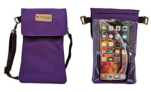 Image of Tainada Small Crossbody Phone Pouch Bag with Touchscreen Window (Purple)