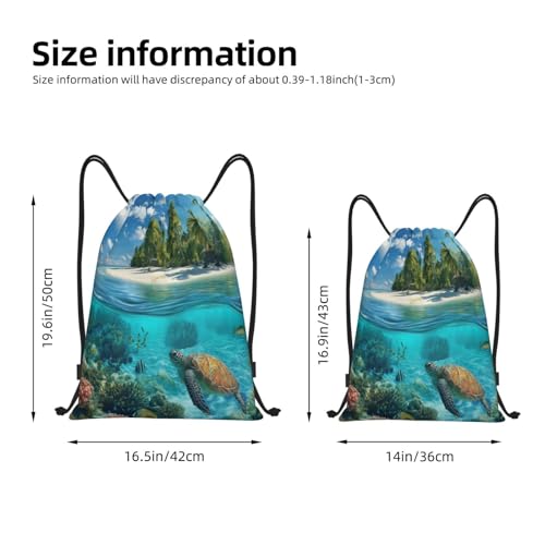 Drawstring Bag, A Beautiful Sea Design Durable Water Resistant For Sport,Travel - Lightweight Sackpack4