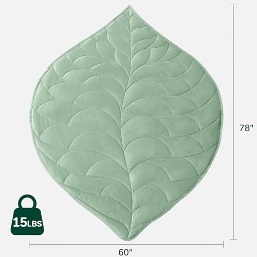 Image of Kaisa Weighted Blanket for Adults (15 lbs,60 inch x 78 inch), Soft Heavy Blanket Machine Washable, Queen Size Weighted Blankets with Glass Beads for Couch and Bed, Sage Green