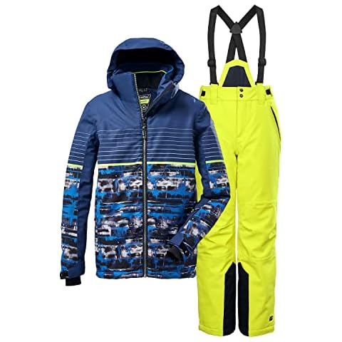 Killtec Jungen Skianzug Größe 128 aus Skijacke KSW 66 BYS Navy und Skihose KSW 79 Limette Cover