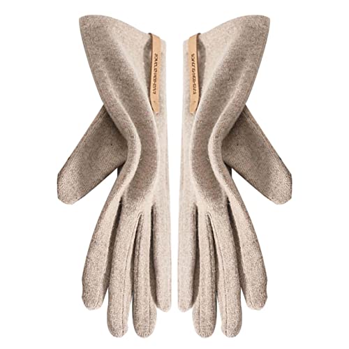 inverno com tela sensível ao toque para mulheres | Luvas clássicas femininas para clima frio com tel