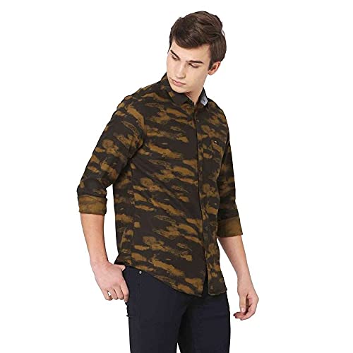 Image of Spykar Men's Printed Slim Fit Shirt
