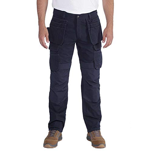 Carhartt Pantalon de travail en acier Rugged Flex, coupe décontractée, double face avant, cargo et poches multiples Pant Homme, bleu, 28W/28L