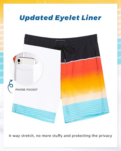 Image of SURF CUZ Mens Swim Trunks with Compression Liner Swim Shorts 7 inch Swimming Trunks Stretch 7 Inch Swim Suits Quick Dry