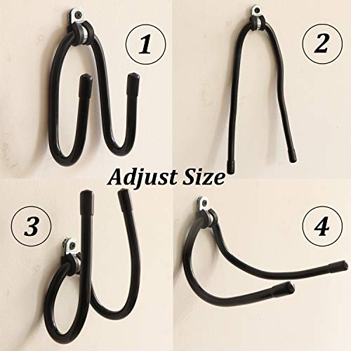 Adjustable Wall Mount Yoga Mat Foam Roller Wall Rack Storage Exercise Mat Hooks Organizer Bath Towels Holder for Hanging Yoga Strap Resistance Bands at Your Fitness Class Home Gym - No Mat -2/PK