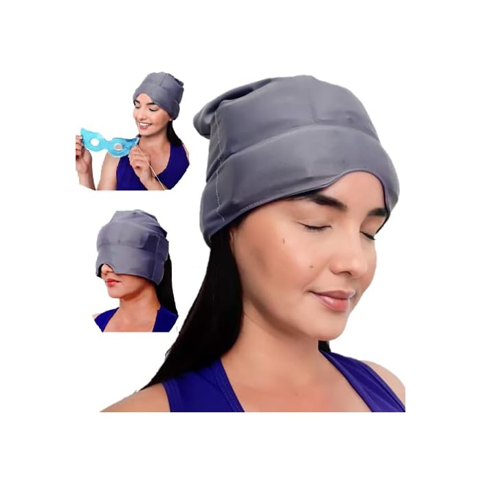 Buy Headache Migraine Relief Cap hat & Free Eye Mask Included, Cool ice
