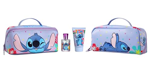 Stitch - Borsa da trucco con EDT 50 ml e gel doccia 100 ml