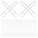 NUOBESTY 24 Stück Edelstahl Hängekette mit Haken 40cm Aufhänger für Werbetafeln Pflanzenkörbe und Schilder Robuste Aufhängung für Supermarkt und Einkaufszentrum Werbung