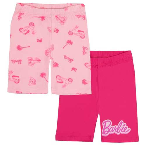Image of Barbie Girls 2-Pack Shorts Set - Vibrant Tropical, Skate & Scooter Graphics Shorts for Kids