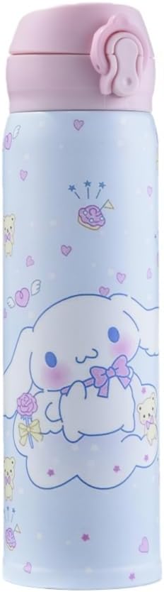 Anime Water Bottle Cute Water Bottle Stainless Steel Vacuum Insulated Coffee Mug Coffee Travel Mug for Hot Drinks (BLUE 02)
