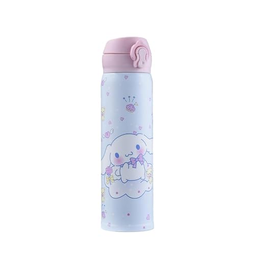 Anime Water Bottle Cute Water Bottle Stainless Steel Vacuum Insulated Coffee Mug Coffee Travel Mug for Hot Drinks (BLUE 02) - BLUE 02
