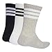 adidas Unisex 3STRIPES CUSHIONED SPORTSWEAR CREW SOCKS 3 PAIR PACK, medium grey heather/white/black, 40-42