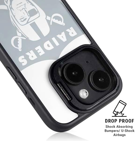 Skinit Kickstand Phone Case Compatible with iPhone 16 - Officially Licensed NFL Las Vegas Raiders Double Vision Design