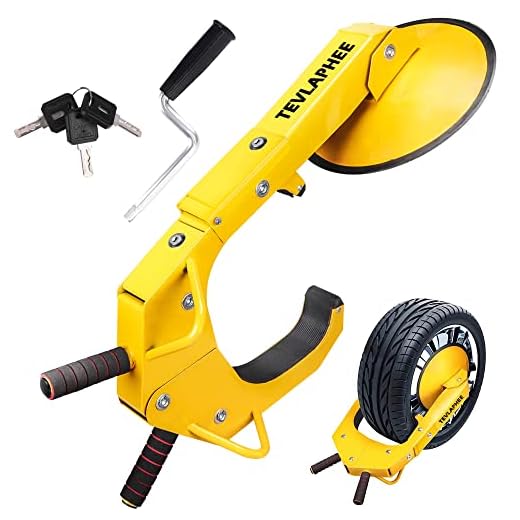 Tevlaphee Wheel Lock - Car Boot Tire Locks Anti-Theft Trailers Wheel Clamp Lock Parking Boot for Cars, Trucks, SUVs, Campers - Upgraded Dual Lock Adjustable Claw Lug Nuts Cover