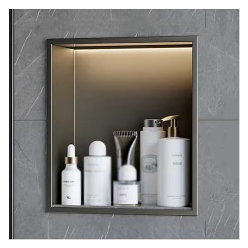 Étagère de douche LED murale en acier inoxydable encastrable