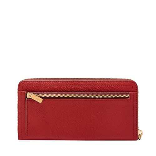 Image of Fossil Women's Logan Leather RFID-Blocking Zip Around Clutch Wallet with Wristlet Strap for Women