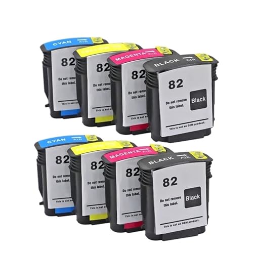 Cartucho de Tinta Repuesto, for 82 82XL, Compatible con HP CH565A 510 C4911A C4912A C4913A(For 82 2set)
