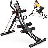Fostoy Ab Machine, Adjustable Abs Workout Equipment for Home Gym, Ab Trainer Machine for Core & Abdominal Exercise, Foldable Ab Workout Machine for Beginners & Seniors