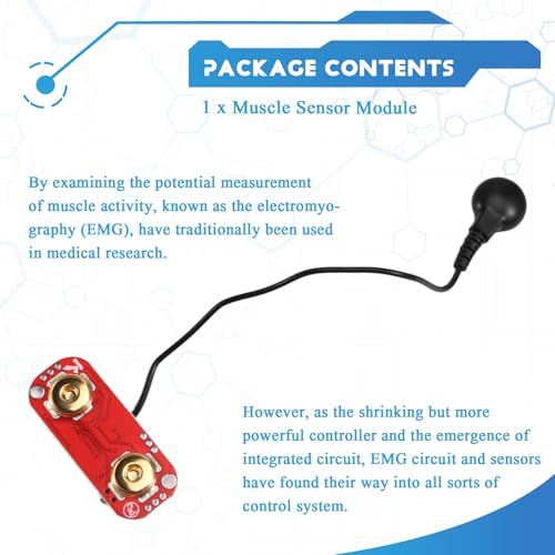 Sensor muscular Muscle Sensor -13723 con indicador LED, ganancia ajustable y diseño wearable miniatura 4