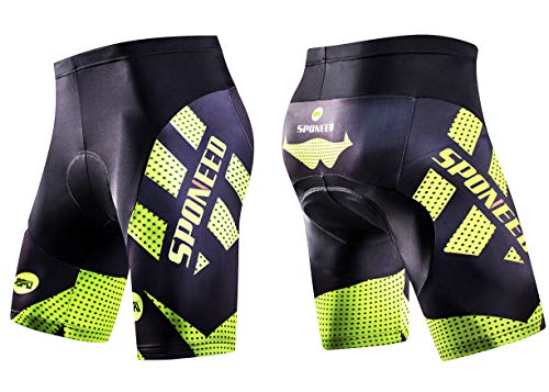 Image of sponeed Men's Cycling Shorts Padded Bicycle Riding Pants Bike Biking Clothes Cycle Wear Tights