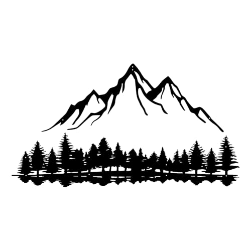 Décoration murale en métal noir DUOOLN : un paysage de montagne minimaliste pour votre salon