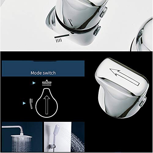 Système de douche ensemble combiné de douche chromé dissimulé mural ABS - 7