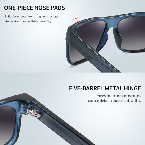 Image of Joopin Polarized Sunglasses Men Women UV400 Protection, Big Chunky Square Sun Glasses, Designer Shades Retro Sunnies Driving