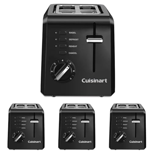 Image of Cuisinart CPT-122BK 2-Slice Compact Plastic Toaster,Black,(Pack of 4)