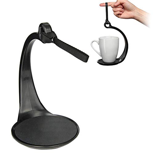 KENANLAN Cup Carrier Stopper Cup Holder Non Slip Cup Holder Drink Tray with Handle for Coffee Tea Mug (black)