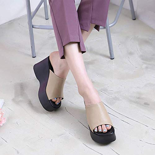 Image of epdavin Women's Simple Comfy Platform High Heel Slippers Slides