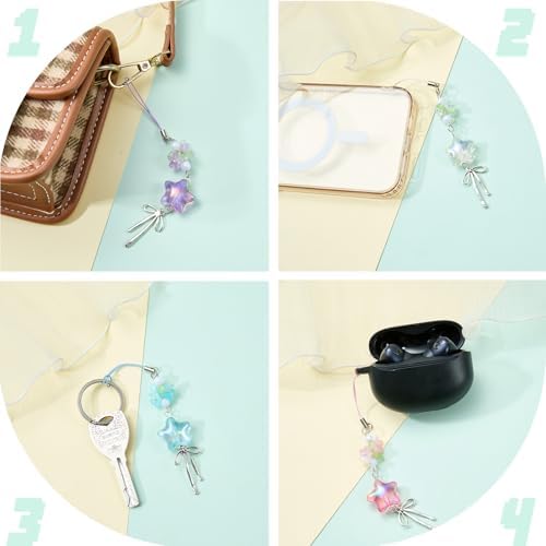 BEEFLYING Cute Star Flower Cell Phone Charm Strap for Case, 4 Pcs — view 6