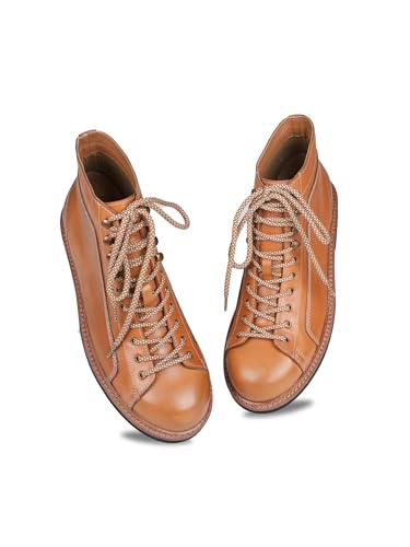 Image of Ezok 4001 Men's Leather Lace-Up Boots | Comfortable Ankle Boots | Lightweight Anti-Slip Casual Boots for Everyday Wear