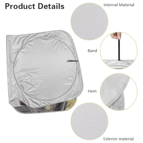 Image of Funny Black Cat Car Front Windshield Sun Shade Sun Shade for UV Protection Foldable Front Window Cover Sun Visor Protector Accessories for Cars Truck SUV
