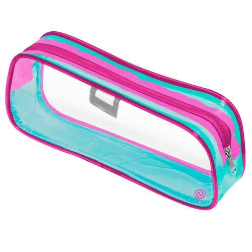 Estojo PVC Transparente 1 Zíper Pink Tutti Frutti, BRW