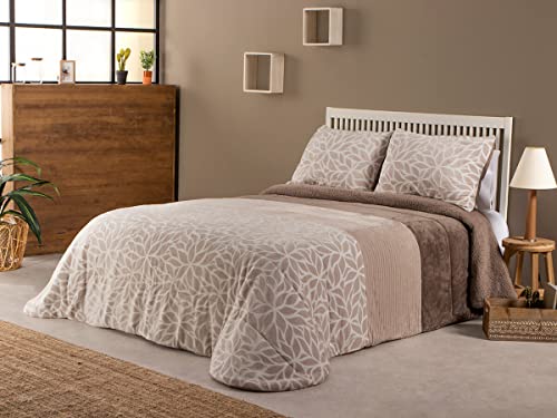 Ciberdescans Edredón Borreguillo Nella de Don ALGODÓN. Tejido Sherpa para Invierno (135cm) Cover