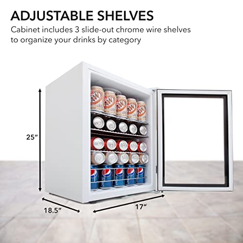 Whynter Beverage Refrigerator Fridge, 90 Can, Glass Door, Lock, BR-091WS - image 8