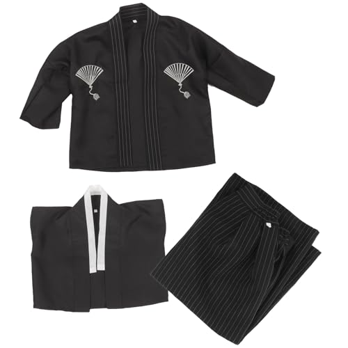 Kimono japonés fácil de poner para evitar el calor con su tela ligera negra