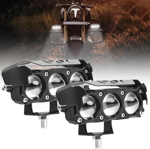 Image of 30W LED Auxiliary Light 3 Lens, Yellow White Beam, 4 Modes Flashing Fog Lamp for Bike & Car