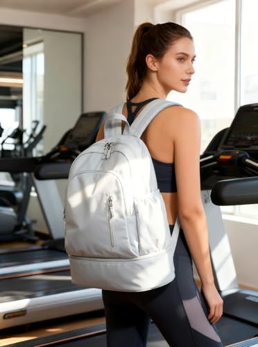 Image of Gym Backpack for Women Men, Lightweight Gym Bag with Shoe Compartment, Waterproof Backpack Sports Essentials with Wet Pocket for Fitness Yoga Sports, Blue